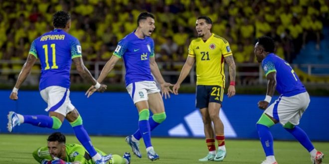 Brasil sofre colapso defensivo, leva virada da Colômbia e perde 2ª seguida nas Eliminatórias