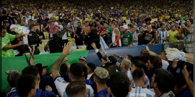 Conmebol condena briga em Brasil x Argentina e diz que sanções cabem à Fifa